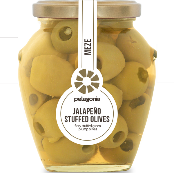 Zelene Masline sa Halapenjo Papricicama | Groene Olijven met  Jalapeno | Pelagonia | 300G